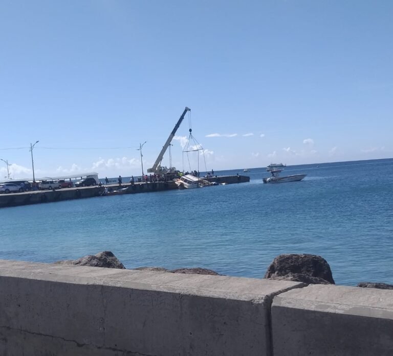 Read more about the article Fishing Boat hoisted up at Charlestown Pier