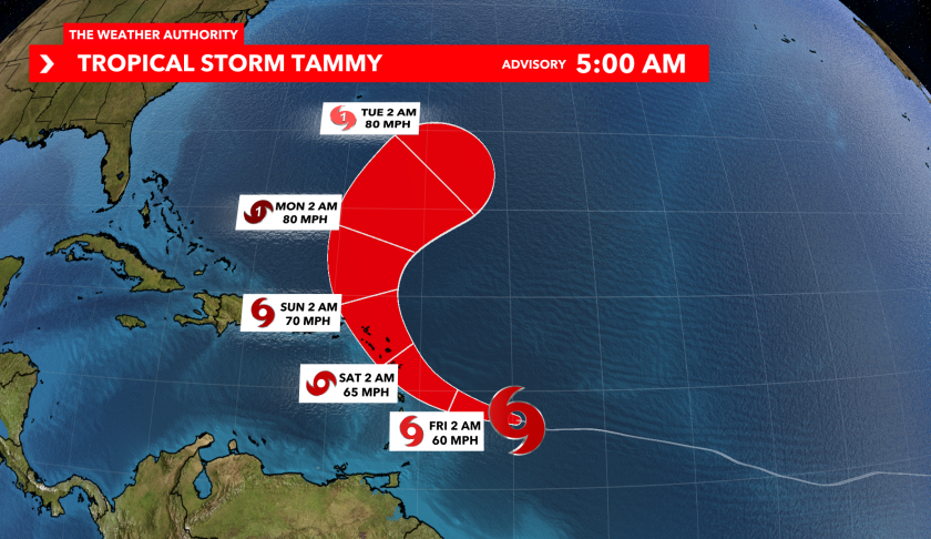 You are currently viewing Residents are asked to prepare for Tropical Storm Tammy; hurricane status expected before passing island chain 