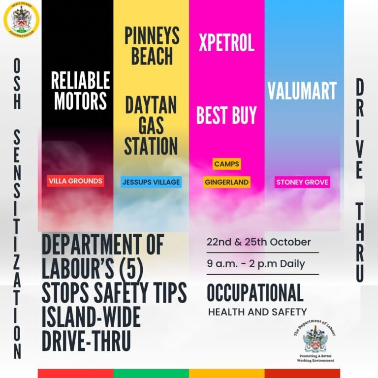 Read more about the article Nevis’ Labour Department to Host O.S.H. Island Wide Drive Thru