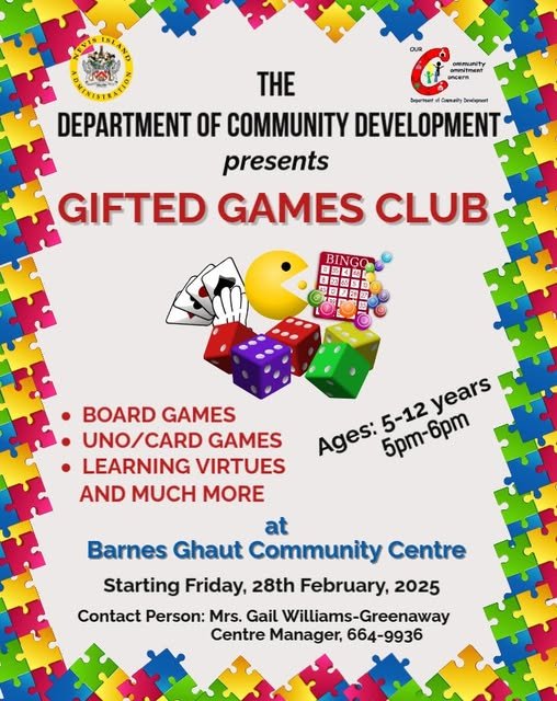 Read more about the article Department of Community Development’s Gifted Games Club resume on Friday