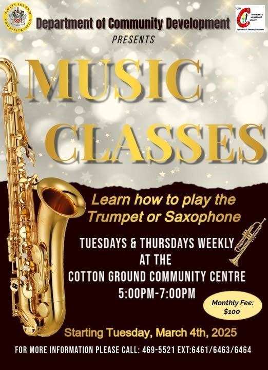 You are currently viewing Department of Community Development to launch Music Classes – A chance to learn the Saxophone or Trumpet