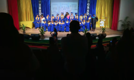 12 Grade 6 students and 13 Preschool students depart from the Maude Cross Preparatory School