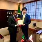 SKN’s Foreign Minister pays courtesy call on Japan’s Foreign Affairs Minister