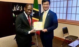SKN’s Foreign Minister pays courtesy call on Japan’s Foreign Affairs Minister