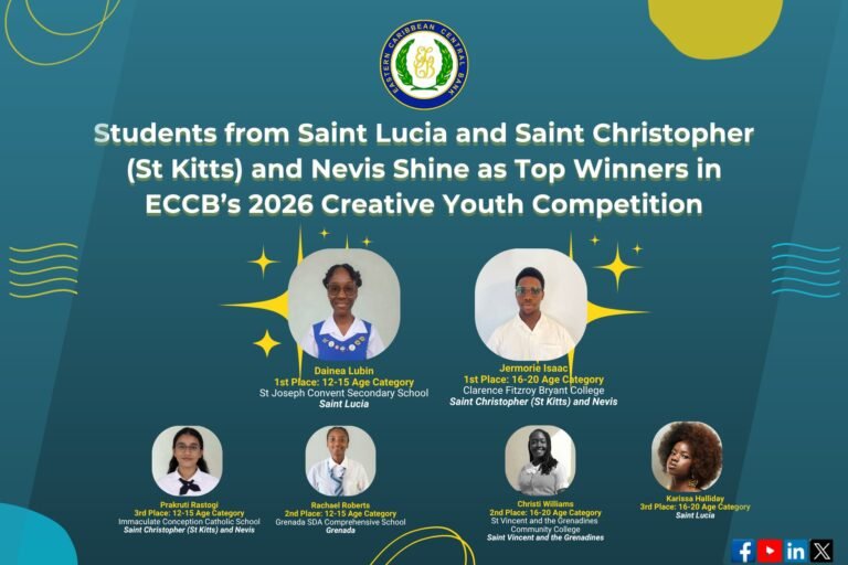 Read more about the article Saint Lucia, St Kitts and Nevis Students Top ECCB Youth Creative Writing Competition